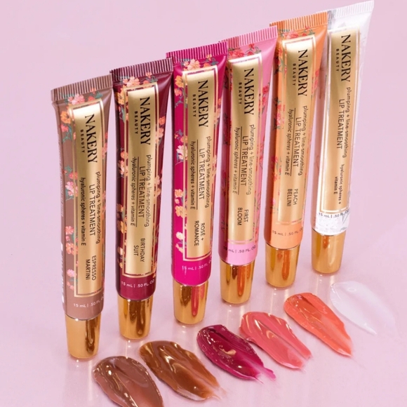 🔥Nakery Plumping and Line-Smoothing Lip Treatment Gloss Balm In Peach Bellini - Picture 2 of 3